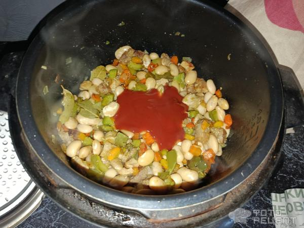 Рецепт: Гуляш мясной - со свининой и фасолью