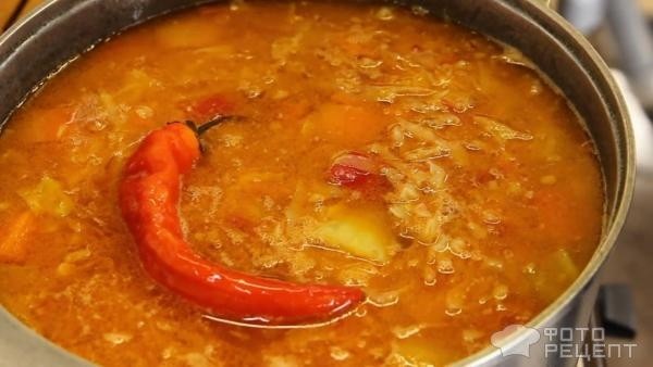 Рецепт: Суп из фарша - В казане