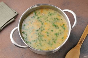 Суп из сайры с перловкой