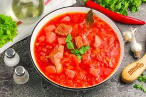 Борщ с вареной свеклой