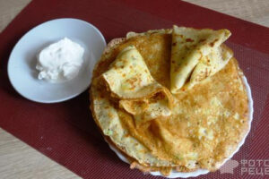 Рецепт: Блины овощные с кабачком — Просто и очень вкусно.