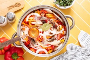 Салат из перца моркови и лука
