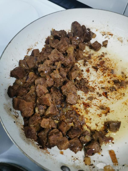 Рецепт: Свинина жареная с картошкой - Простой рецепт румяной картошки с мясом