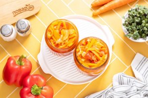 Салат из перца моркови и лука