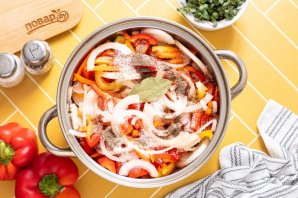 Салат из перца моркови и лука