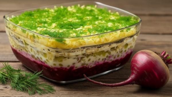 Салат «Скромница» — вкуснее любого дорогого салата. Идеально подойдёт на праздничный стол!