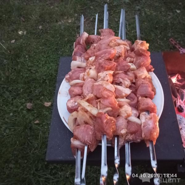 Рецепт: Шашлык из свиной шейки - Сочный и вкусный шашлык