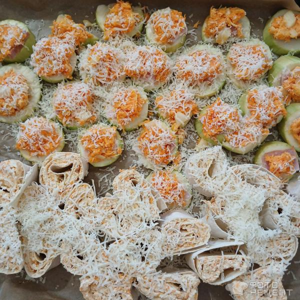 Рецепт: Запеченные кабачки с морковно-сырной начинкой-просто и вкусно! - С копчёным салом