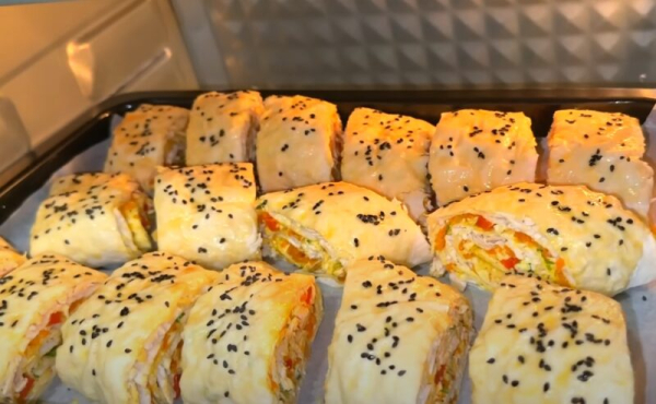 Шикарный рецепт из лаваша! Хрустящие закусочные рулетики на праздничный стол: лаваш с начинкой